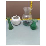 4-Piece Vase Lot - Glass & Ceramic