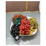Decorative Artificial Grape Clusters w/ Bowl