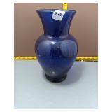 Cobalt Blue Glass Vase - Approx 10in Tall