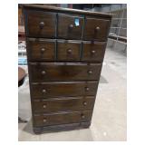 Dark Wood Tall Chest of Drawers