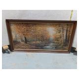 Autumn Forest Landscape Painting, Framed