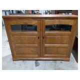 Oak TV/Media Cabinet w/ Glass Doors