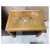 Wood End Table - Parquet Top