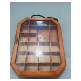 Wood & Glass Display Shadow Box Cabinet