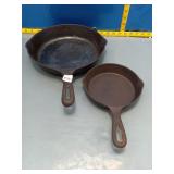 2 Cast Iron Skillet No. 8 - Large 1 small