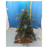 Artificial Mini Christmas Tree w/ Log Base
