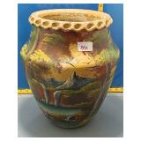 Hand-Painted Ceramic Pottery Jar