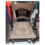 Vintage Wood Chair w/ Cane Seat