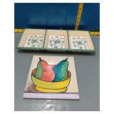 Pfaltzgraff Garden District Tray & Painted Tile