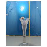 Clear Glass Trumpet Vase on Pedestal Base