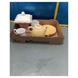 Pier 1 Tea Set & Vintage Ceramic Kitchenware
