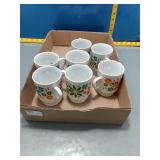 Vintage Floral Mugs, Set of 7