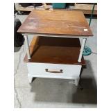 Vintage 2-Tier Side Table w/ Drawer