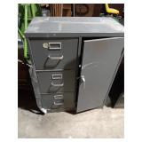 Vintage Metal Office Desk w/ Cabinet
