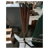 Vintage Patio Umbrella - Wood Ribs, Tripod Base