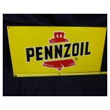 VINTAGE PENNZOIL SIGN - METAL - DOUBLE SIDED