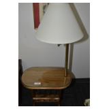VINTAGE END TABLE WITH BUILT IN LAMP