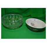 LEADED GLASS CRYSTAL BOWL AND ASIAN SOUP BOWL