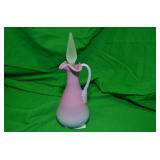 BLUE AND PURPLE SATIN GLASS CRUET