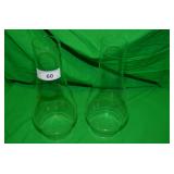 PAIR OF GLASS CHIMNEYS