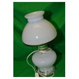 WHITE MILK GLASS TABLE LAMP