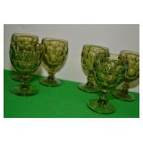 GREEN WATER GOBLETS, SET OF 6