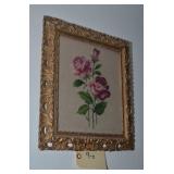 FRAMED NEEDLEPOINT OF ROSES