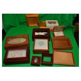 ASSORTED WOOD BOXES AND JEWELRY BOXES