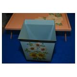 VINTAGE MID-CENTURY BED SIDE TABLE & TRASH CAN