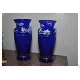 ***LIMITED EDITION SIGNED FENTON COBALT VASES***