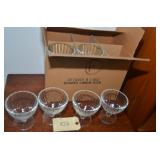 SET OF 12 NIB HOT FUDGE SUNDAE DISHES.
