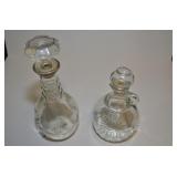 PAIR OF PRESSED GLASS DECANTERS