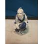 Blue and white Asian style porcelain figurine