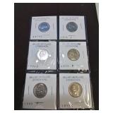Group of 6 brilliant uncirculated Jefferson