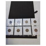 Group of 8 wheat pennies 1910 to 1956