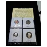 Proof set of coins various years