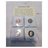 Proof set of coins various years