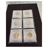 Group of six brilliant uncirculated jefferson