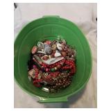 Green tub of  estate jewelry