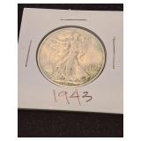 Nineteen forty three silver half dollar