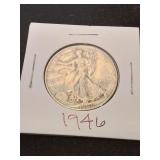Nineteen forty six silver half dollar