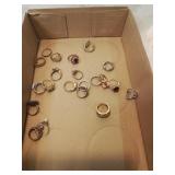 Flat of many estate ladies rings