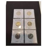 Group of.Six brilliant uncirculated jefferson