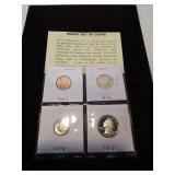 Proof set of coins various years