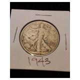 Nineteen forty three silver half dollar