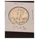 Nineteen forty three silver half dollar