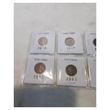 Group of eight wheat pennies