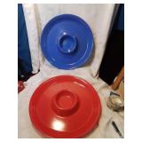 Pair of chip and dip platters