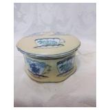 Lidded dresser jar in cup and saucer theme
