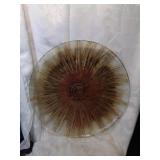 Beautiful art glass shallow bowl seventeen inches